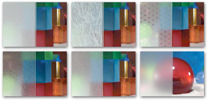 Just a few of the options for interior frosted vinyl graphics Just a few of the options for interior frosted vinyl graphics